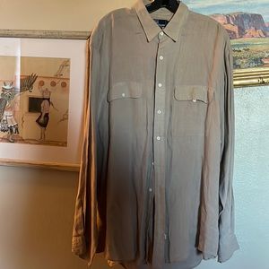 Ralph Lauren Polo || 100% linen button down XXL